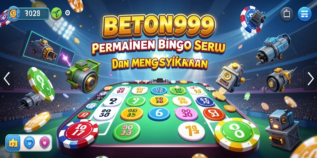 Screenshot BETON999 menunjukkan antarmuka Bingo yang menarik dan interaktif.