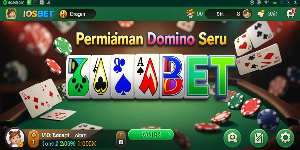 Tampilan utama gameplay Domino IOSBET yang seru dan interaktif.